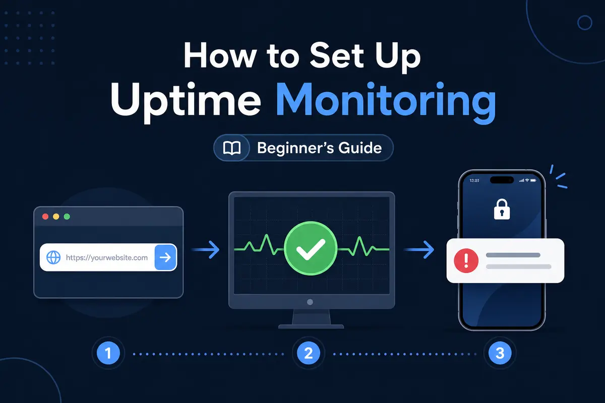 Step-by-step setup of an uptime monitor from URL to alert