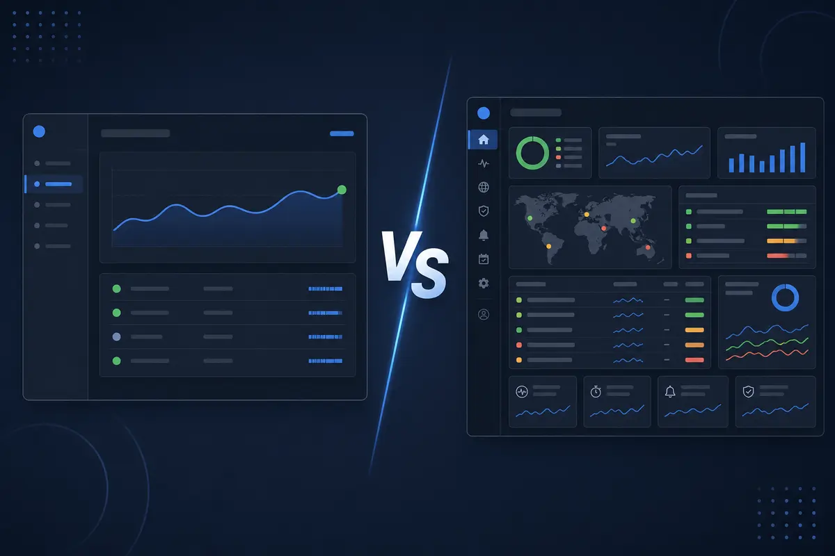Side-by-side comparison of Monitoristic and StatusCake for uptime monitoring